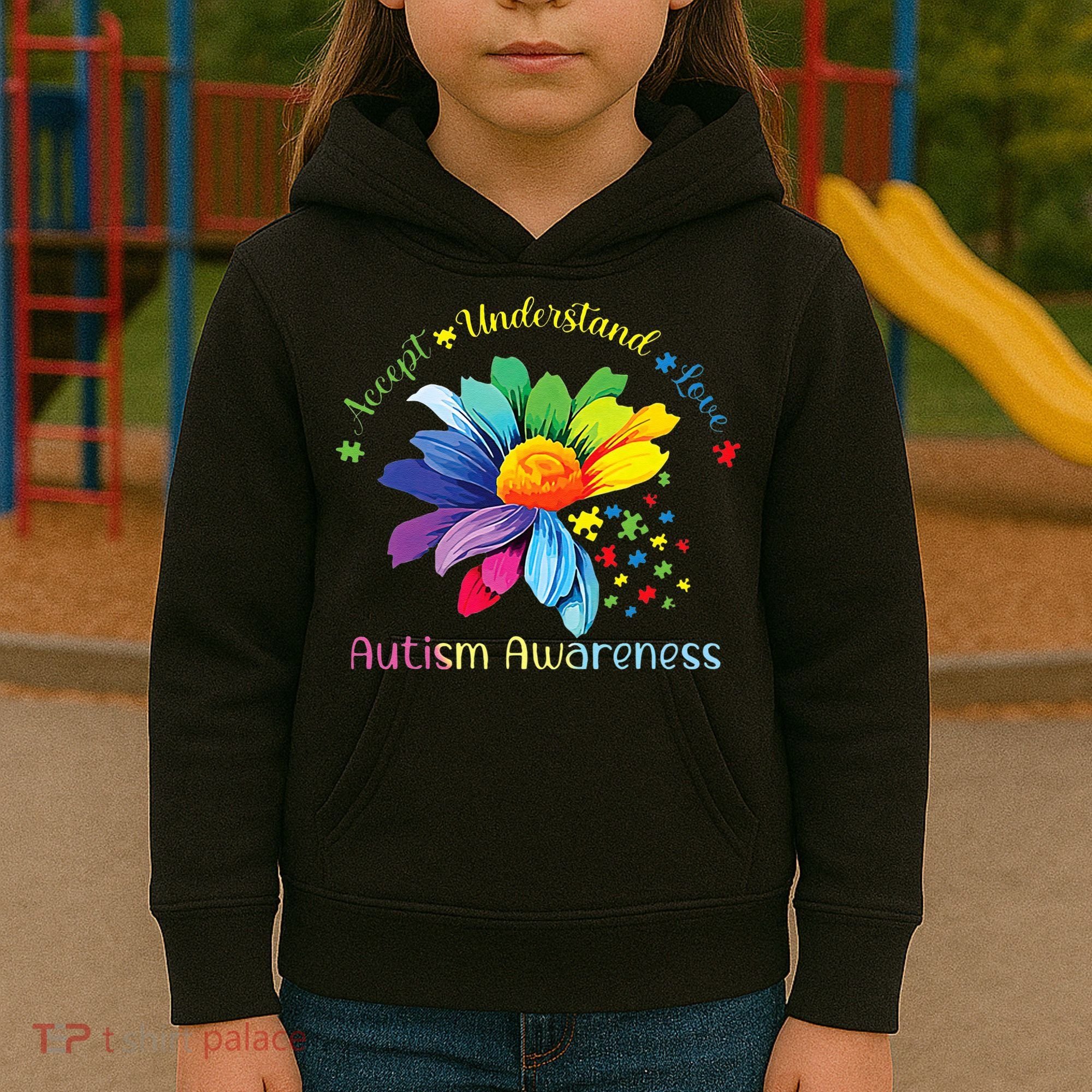 Autism Awareness Sunflower Accept Understand Love Autistic Kids Hoodie