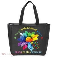 Autism Awareness Sunflower Accept Understand Love Autistic Tote Bag thumb 0