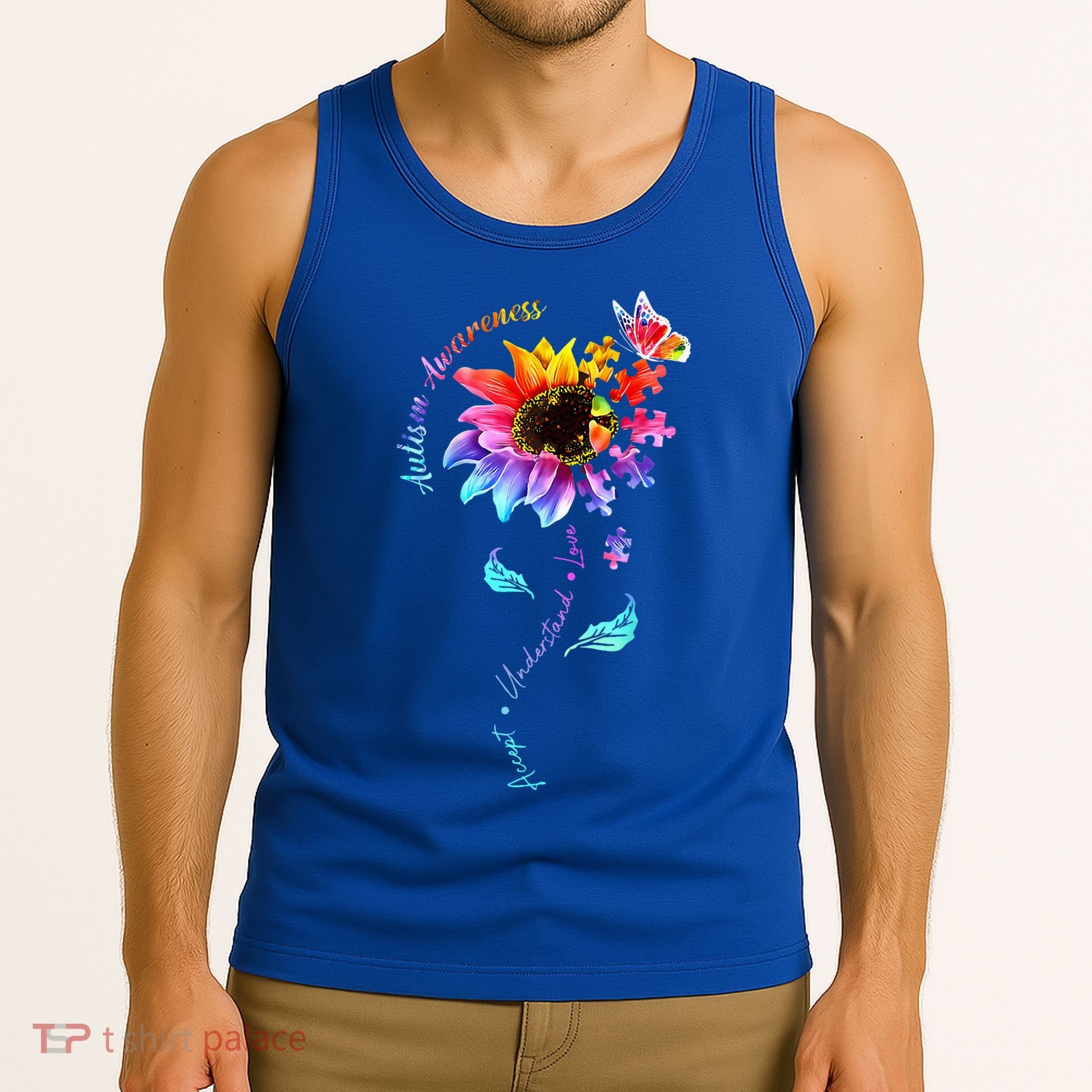 Autism Awareness Sunflower Autism Sunflower  Tank Top