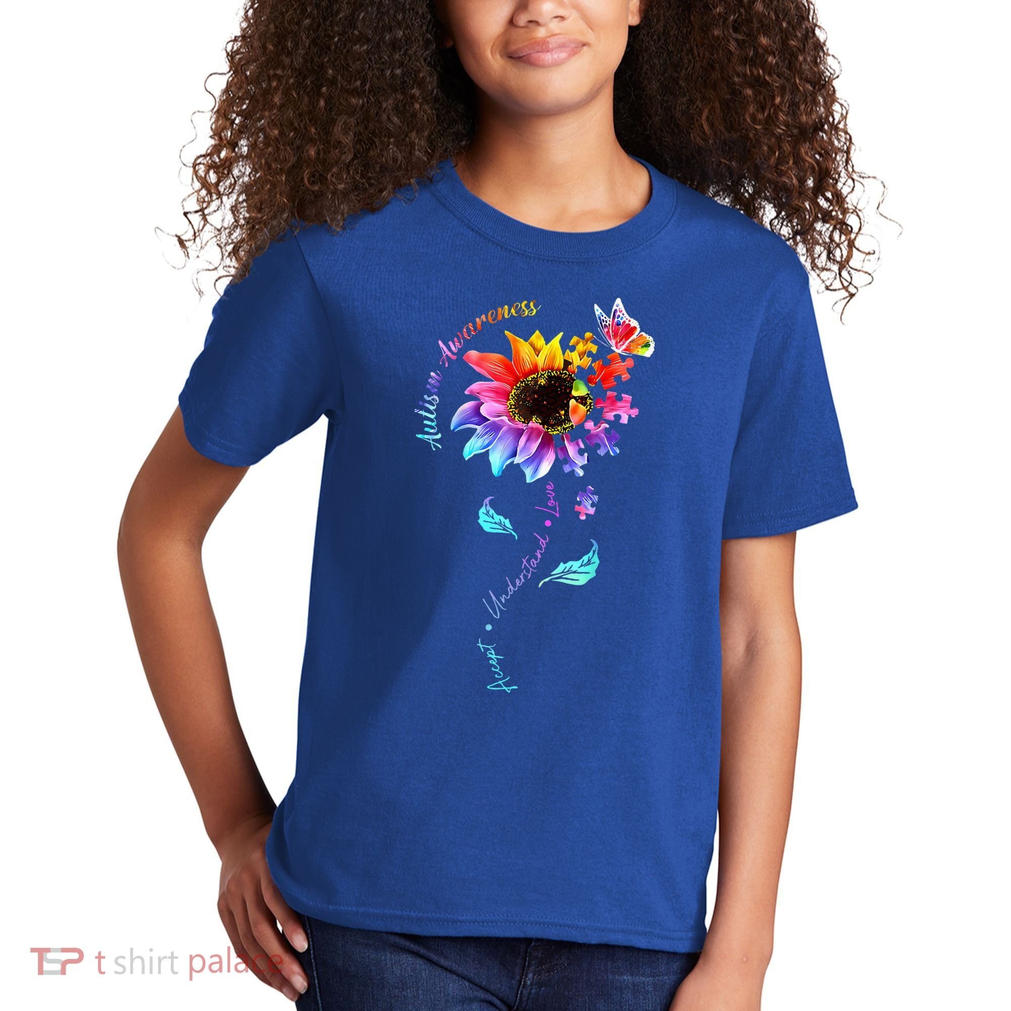 Autism Awareness Sunflower Autism Sunflower  Kids T-Shirt