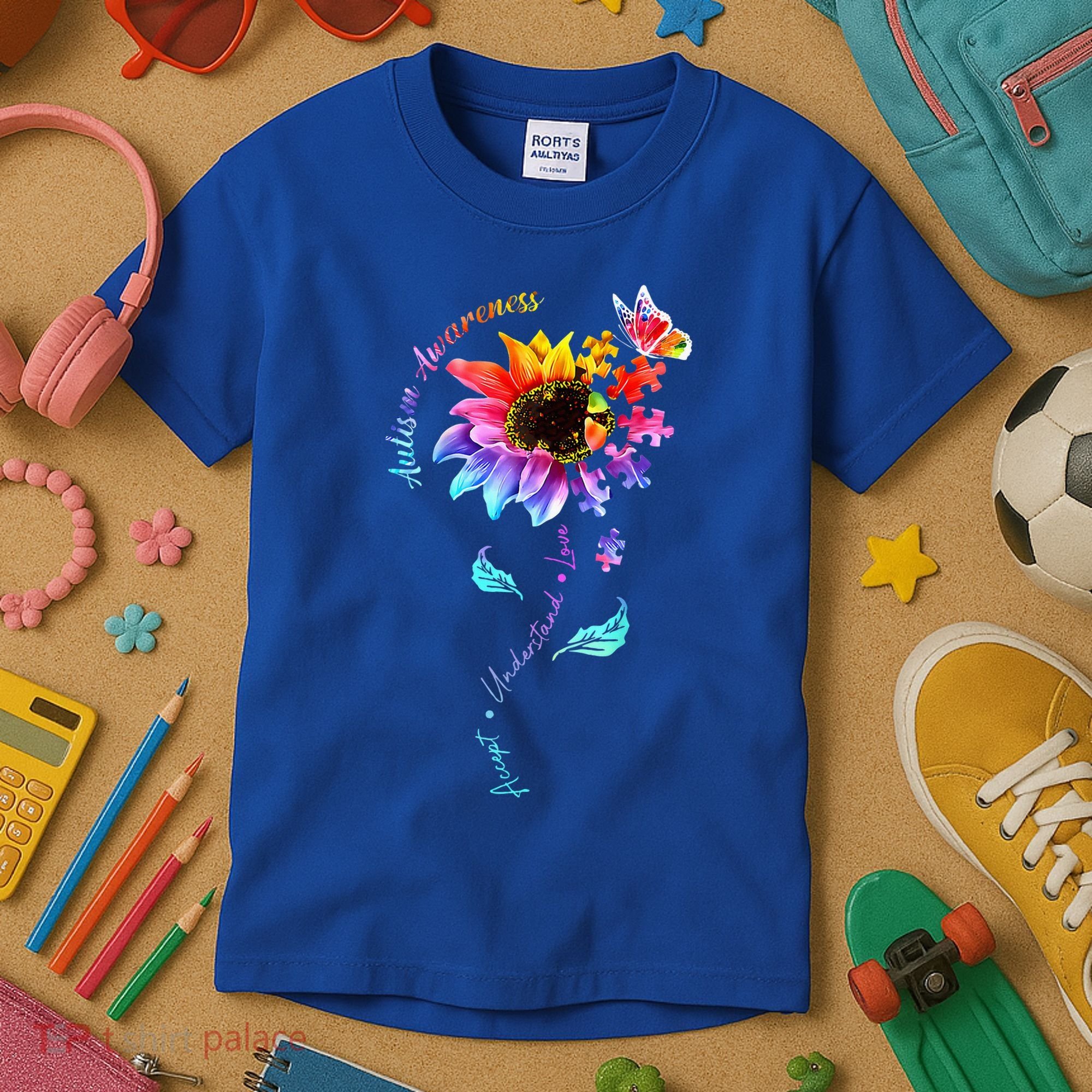 Autism Awareness Sunflower Autism Sunflower  Kids T-Shirt