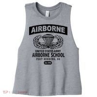 Army Airborne School Fort Benning Ga Women's Racerback Cropped Tank thumb 0