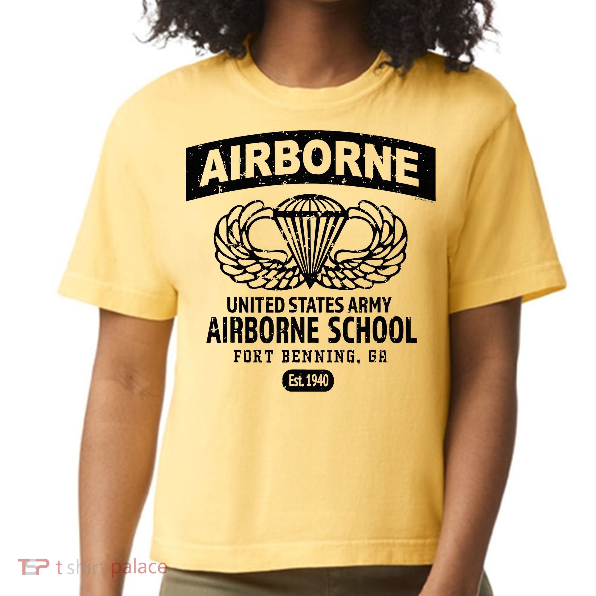 Army Airborne School Fort Benning Ga Comfort Colors Boxy T-Shirt
