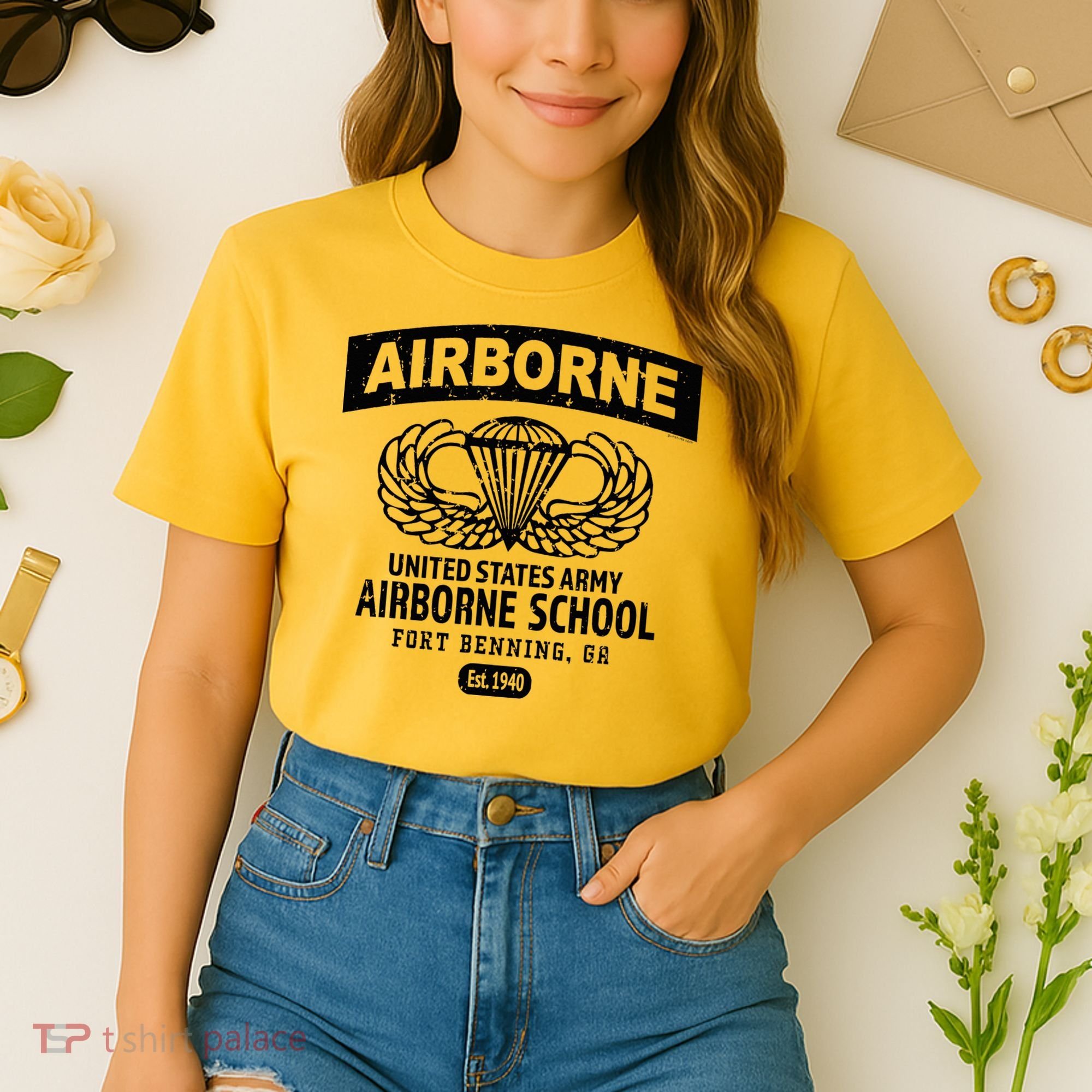 Army Airborne School Fort Benning Ga Comfort Colors Boxy T-Shirt