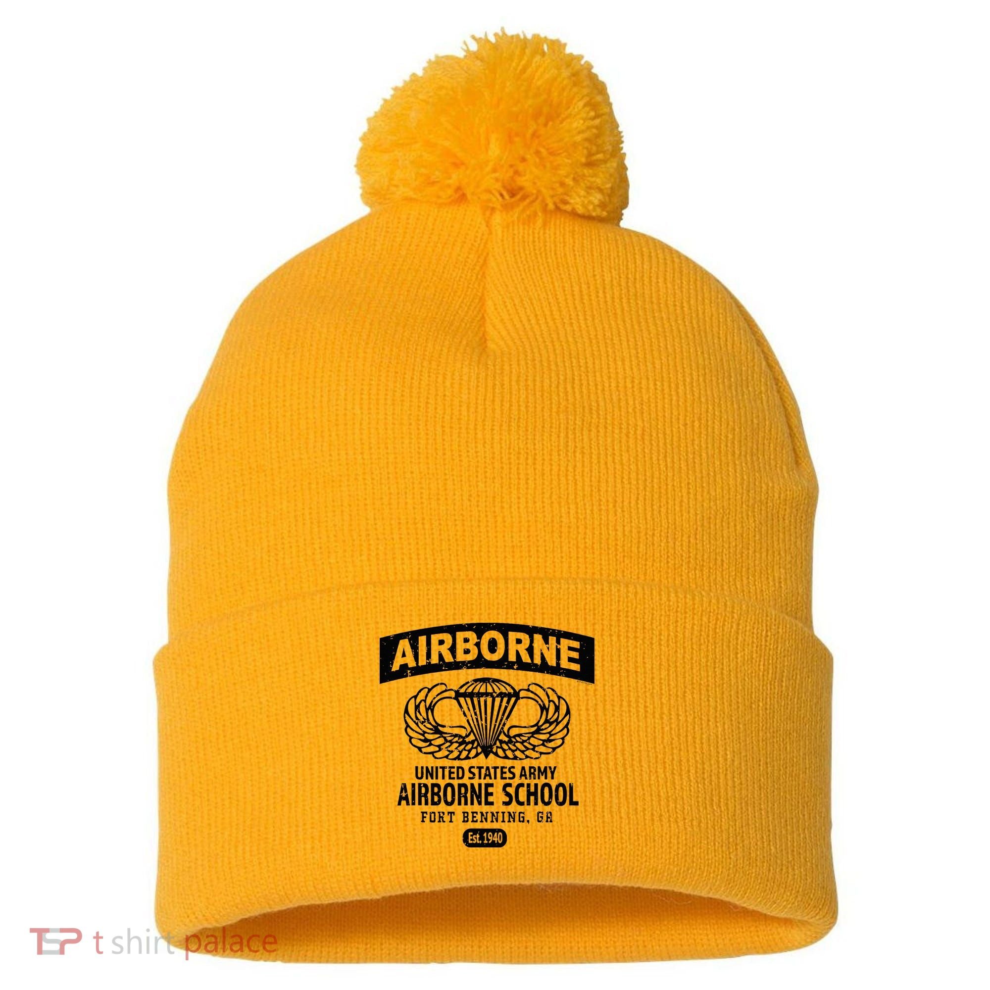 Army Airborne School Fort Benning Ga Pom Pom 12in Knit Beanie