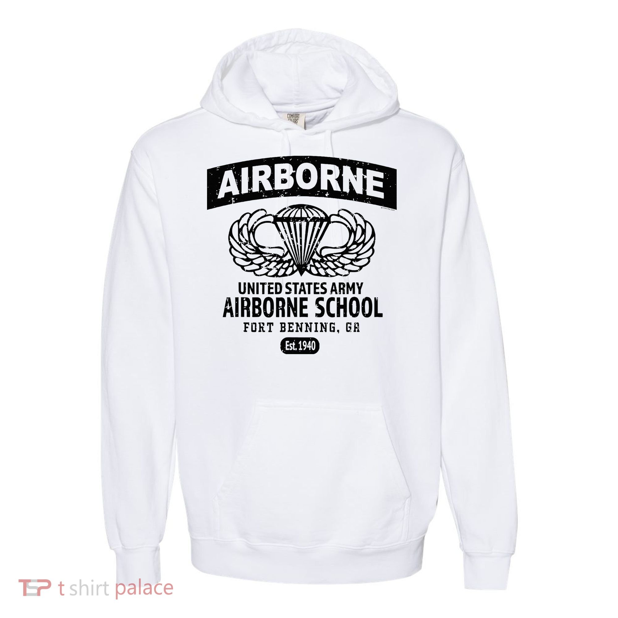 Army Airborne School Fort Benning Ga Comfort Colors Garment-Dyed Hooded Sweatshirt