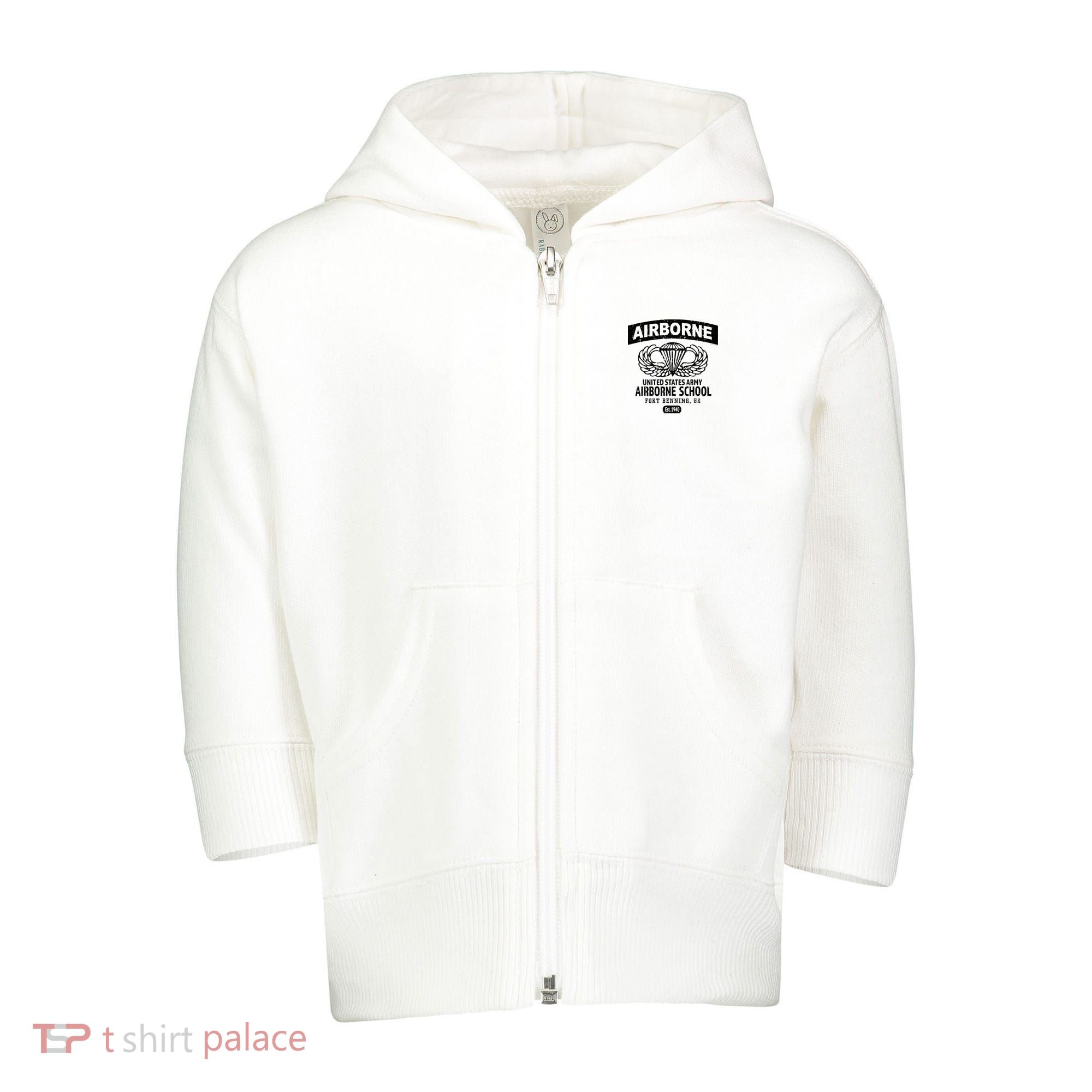 Army Airborne School Fort Benning Ga Toddler Zip Fleece Hoodie
