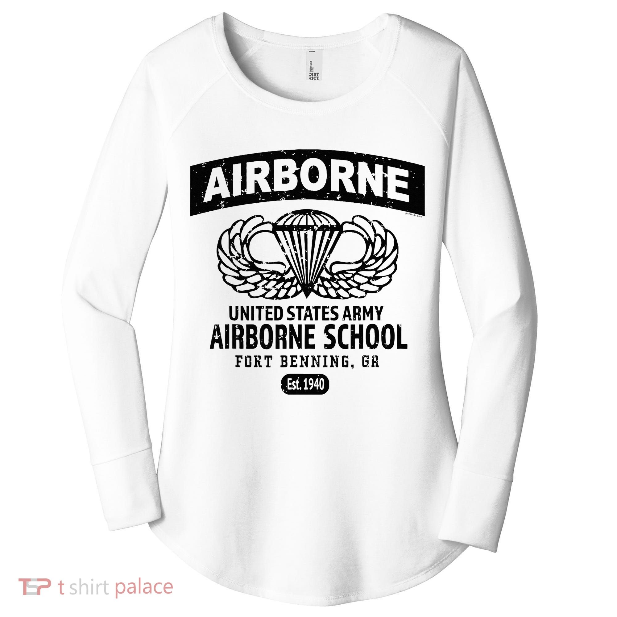 Army Airborne School Fort Benning Ga Women's Perfect Tri Tunic Long Sleeve Shirt