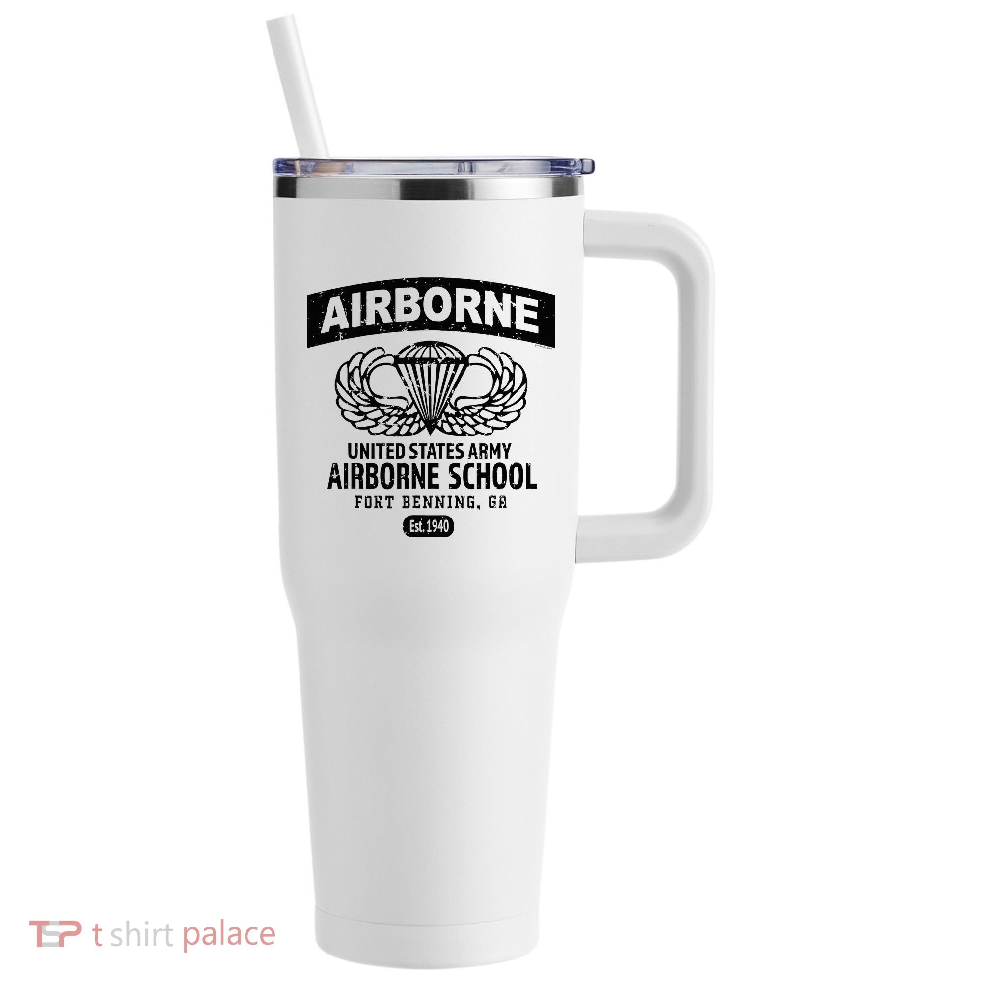Army Airborne School Fort Benning Ga 40oz Vacuum Insulated Stainless Steel Travel Tumbler