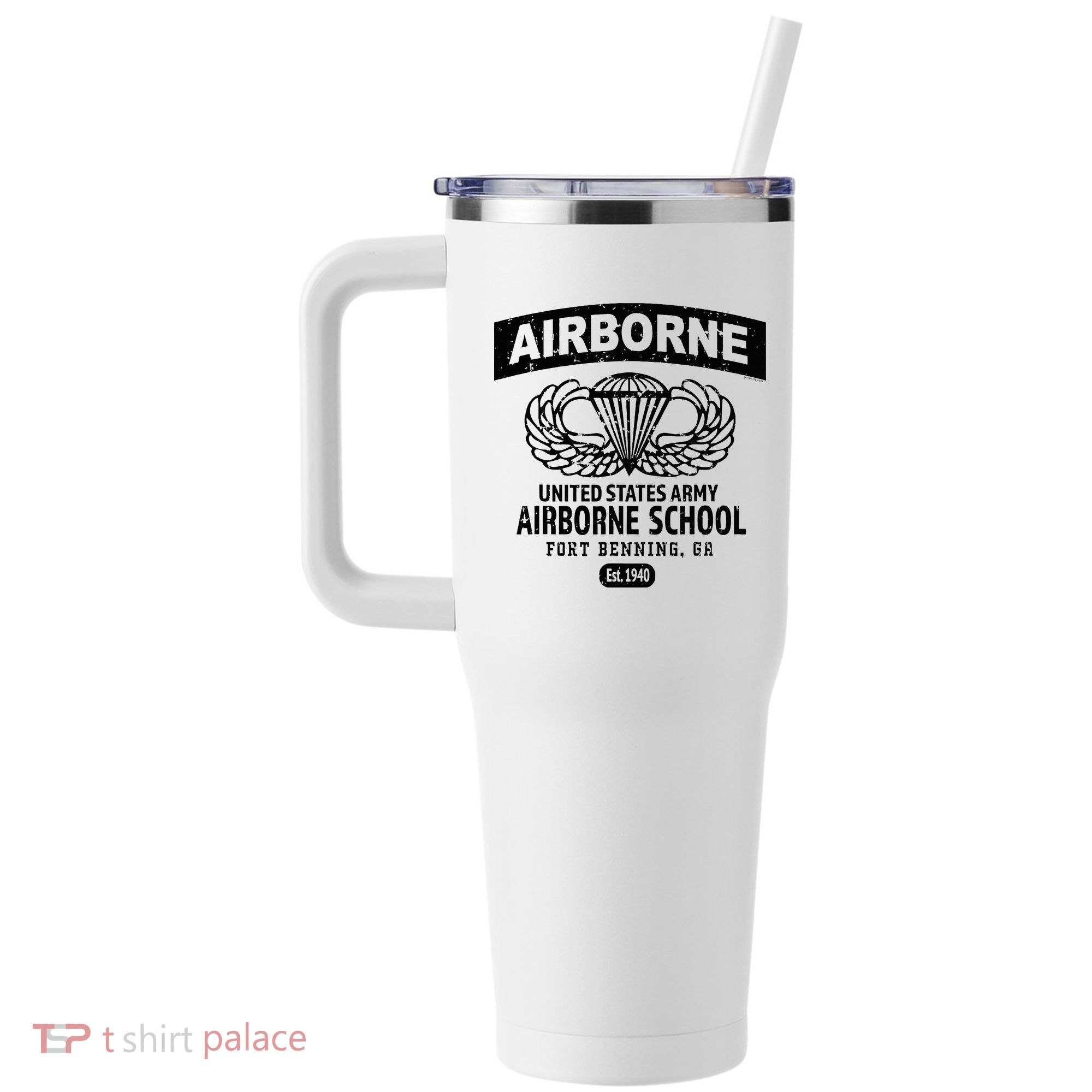 Army Airborne School Fort Benning Ga 40oz Vacuum Insulated Stainless Steel Travel Tumbler