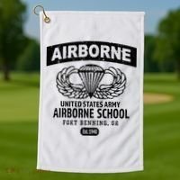 Army Airborne School Fort Benning Ga Golf Towel thumb 1