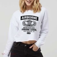 Army Airborne School Fort Benning Ga Cropped Pullover Crew thumb 2