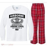 Army Airborne School Fort Benning Ga Kids Long Sleeve Plaid Pajama Set thumb 0
