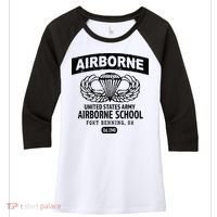 Army Airborne School Fort Benning Ga Women's Tri-Blend 3/4-Sleeve Raglan Shirt thumb 0