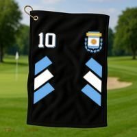 Awesome Argentina Soccer Argentinian Football Retro 10 Gift Golf Towel thumb 1