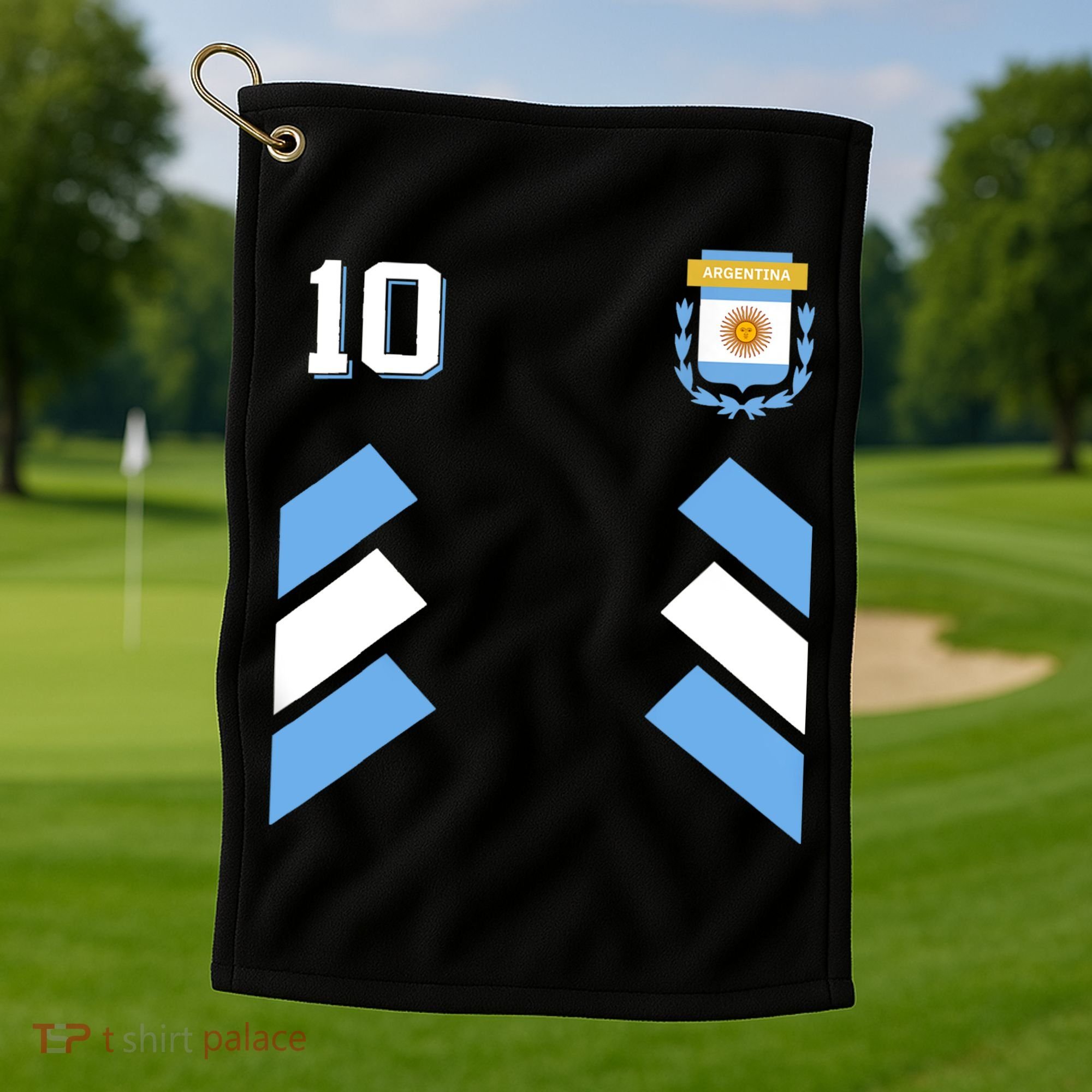 Awesome Argentina Soccer Argentinian Football Retro 10 Gift Golf Towel