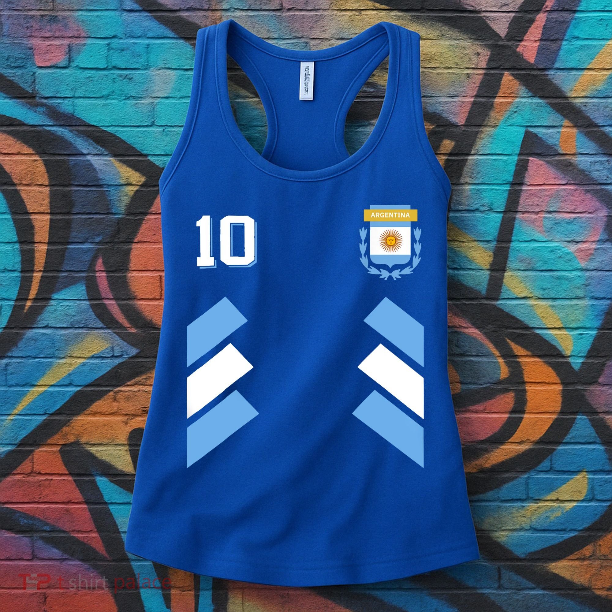 Awesome Argentina Soccer Argentinian Football Retro 10 Gift Women's Tank Top