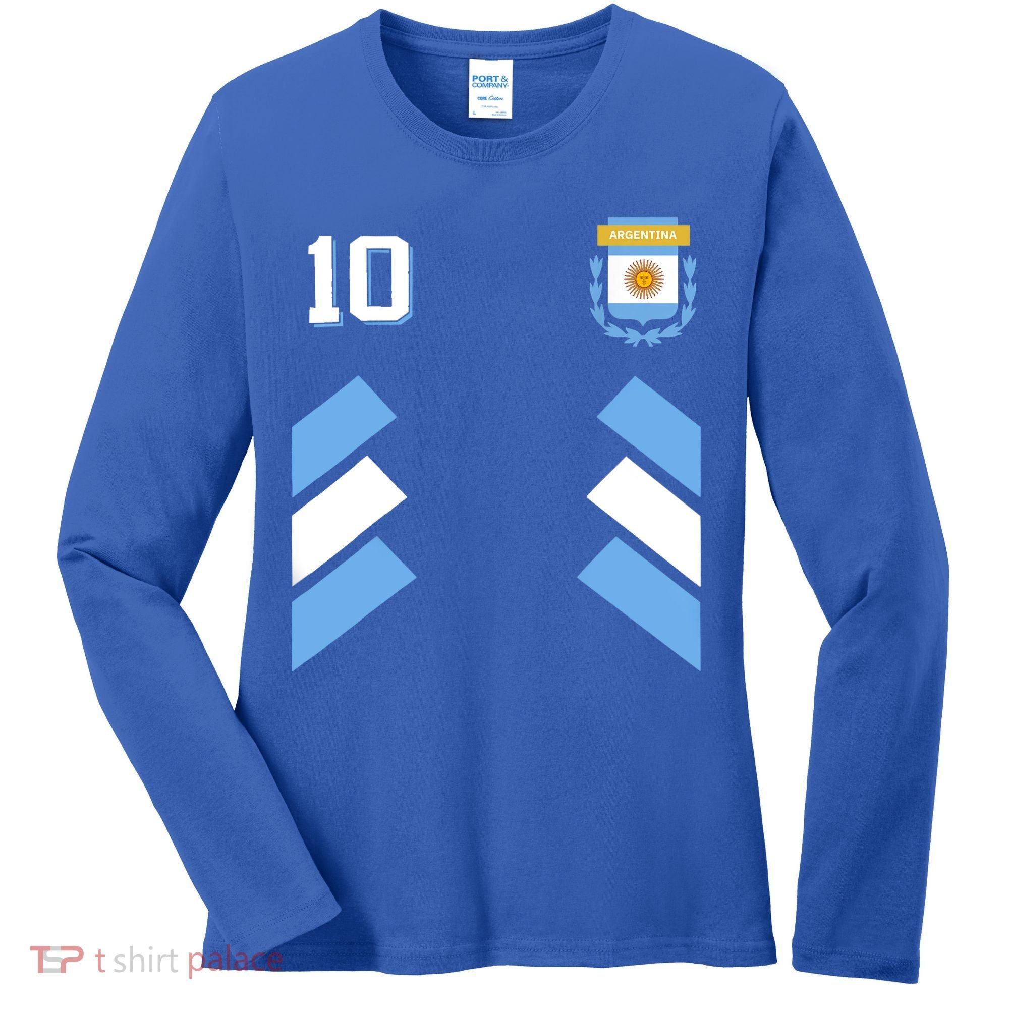 Awesome Argentina Soccer Argentinian Football Retro 10 Gift Women's Long Sleeve Shirt