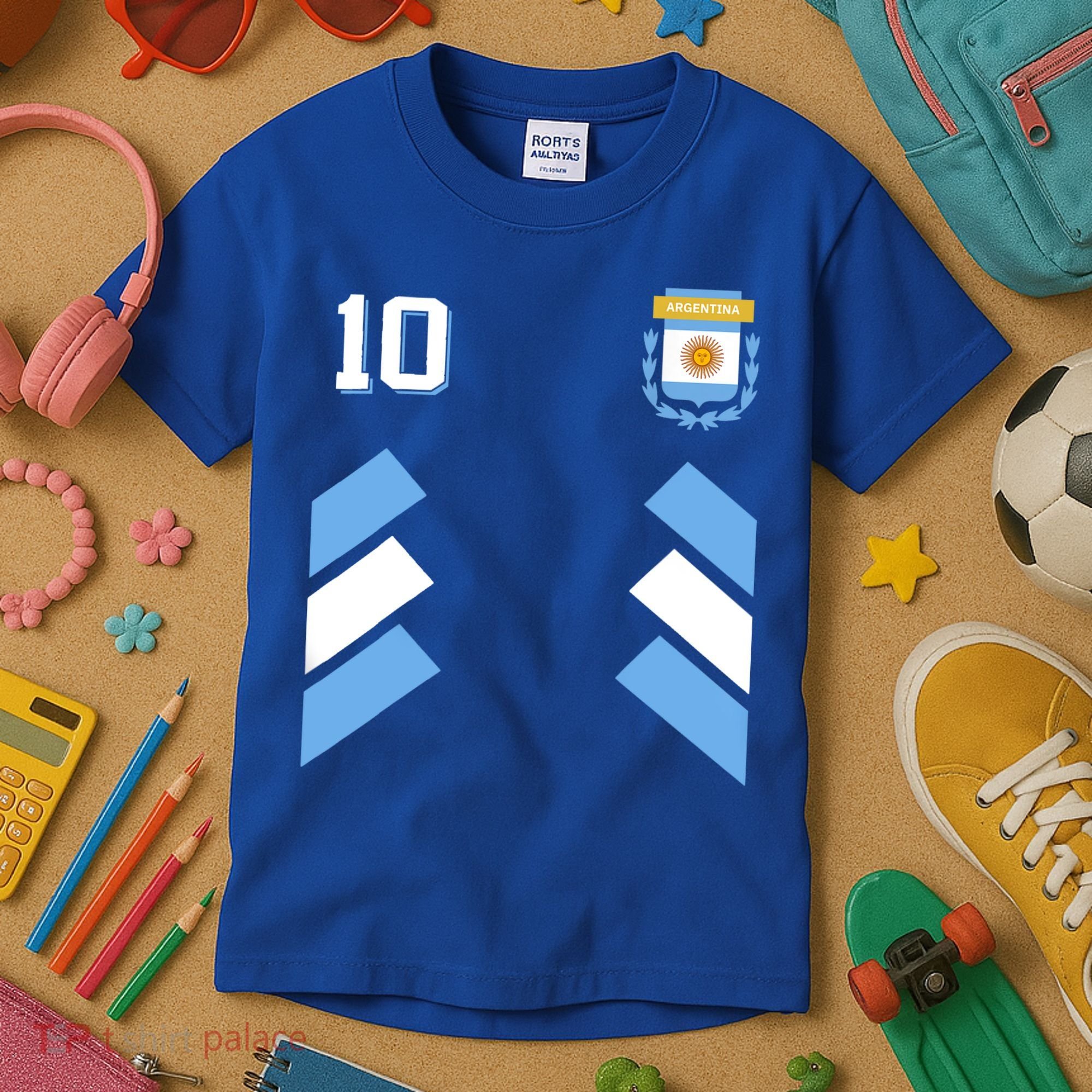 Awesome Argentina Soccer Argentinian Football Retro 10 Gift Kids T-Shirt