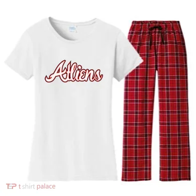 Atliens Atlanta Script Women's Flannel Pajama Set