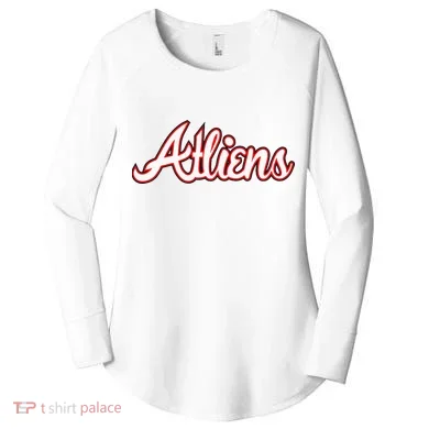 Atliens Atlanta Script Women's Perfect Tri Tunic Long Sleeve Shirt
