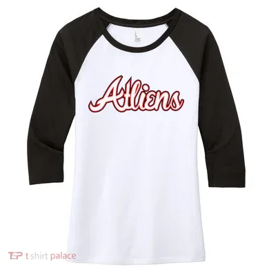 Atliens Atlanta Script Women's Tri-Blend 3/4-Sleeve Raglan Shirt