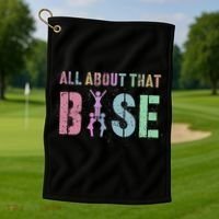 ALL ABOUT THAT BASE Purple Cheer Squad Golf Towel thumb 1