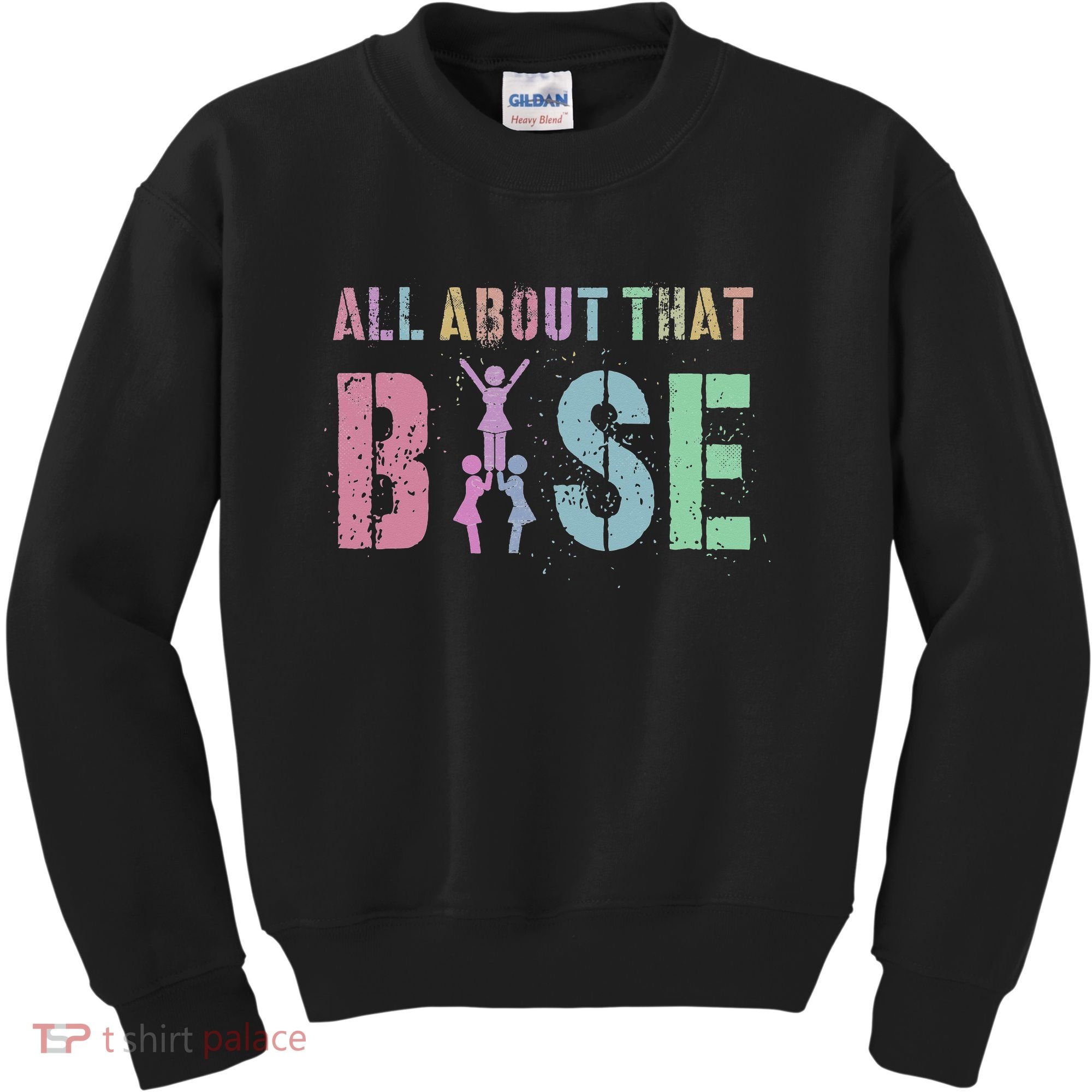 ALL ABOUT THAT BASE Purple Cheer Squad Kids Sweatshirt