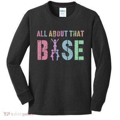 ALL ABOUT THAT BASE Purple Cheer Squad Kids Long Sleeve Shirt