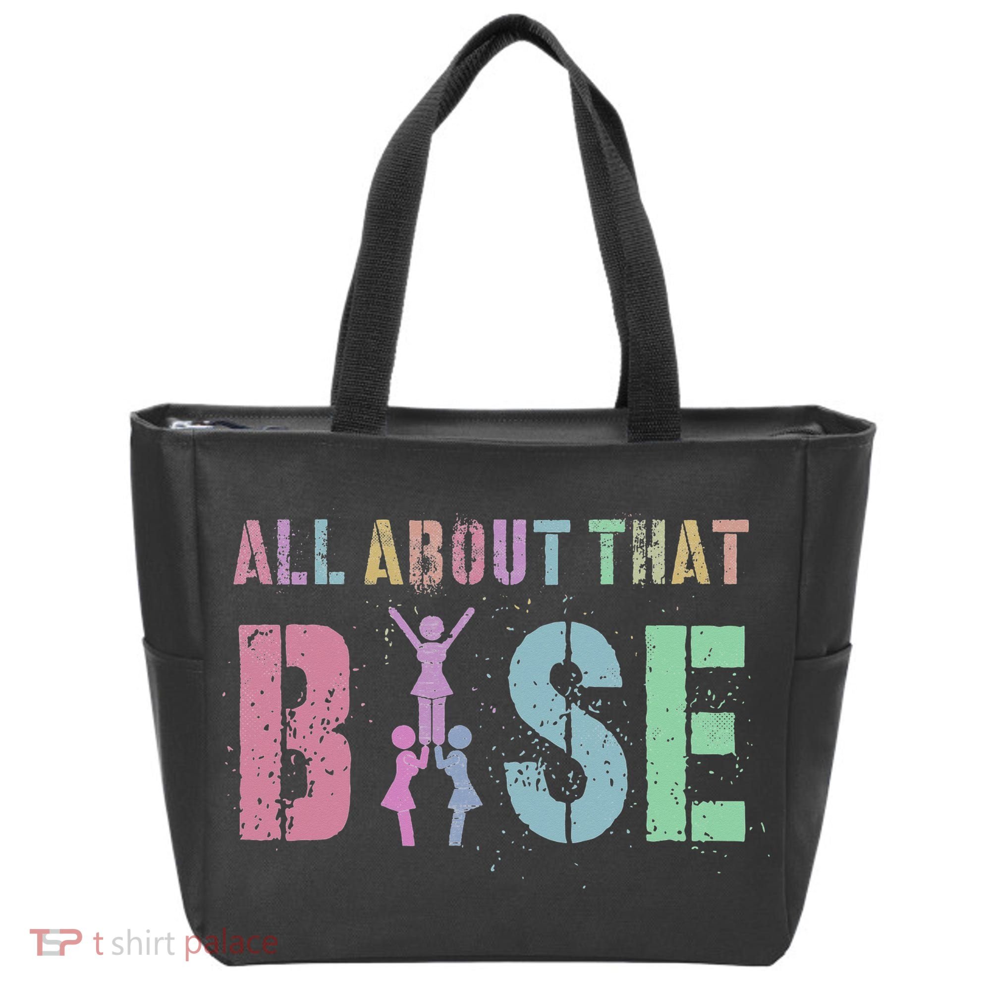 ALL ABOUT THAT BASE Purple Cheer Squad Tote Bag