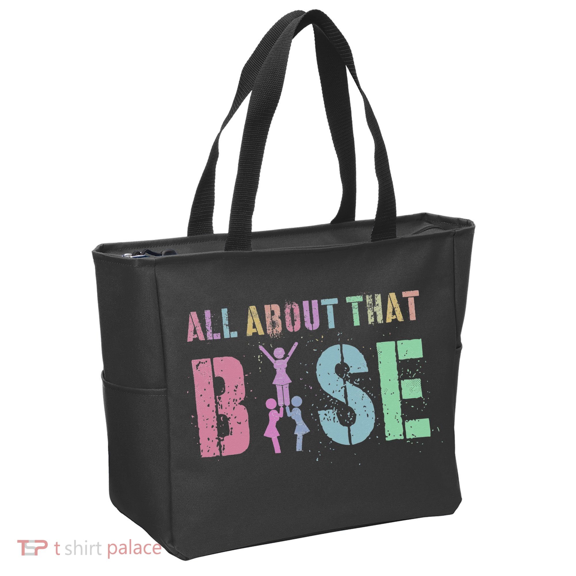ALL ABOUT THAT BASE Purple Cheer Squad Tote Bag