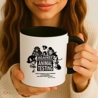 Against Animal Testing Farm Pet Liberation Right Vegan Retro Cool Gift Coffee Mug thumb 3