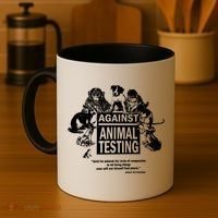 Against Animal Testing Farm Pet Liberation Right Vegan Retro Cool Gift Coffee Mug thumb 4