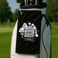 Against Animal Testing Farm Pet Liberation Right Vegan Retro Cool Gift Golf Towel thumb 2