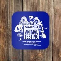 Against Animal Testing Farm Pet Liberation Right Vegan Retro Cool Gift Coaster thumb 0
