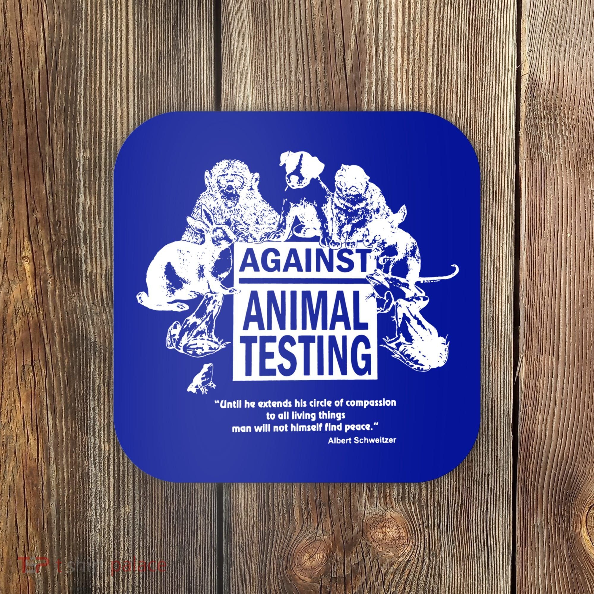 Against Animal Testing Farm Pet Liberation Right Vegan Retro Cool Gift Coaster
