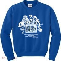 Against Animal Testing Farm Pet Liberation Right Vegan Retro Cool Gift Kids Sweatshirt thumb 0