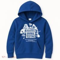 Against Animal Testing Farm Pet Liberation Right Vegan Retro Cool Gift Kids Hoodie thumb 0