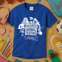 Against Animal Testing Farm Pet Liberation Right Vegan Retro Cool Gift Kids T-Shirt thumb 3