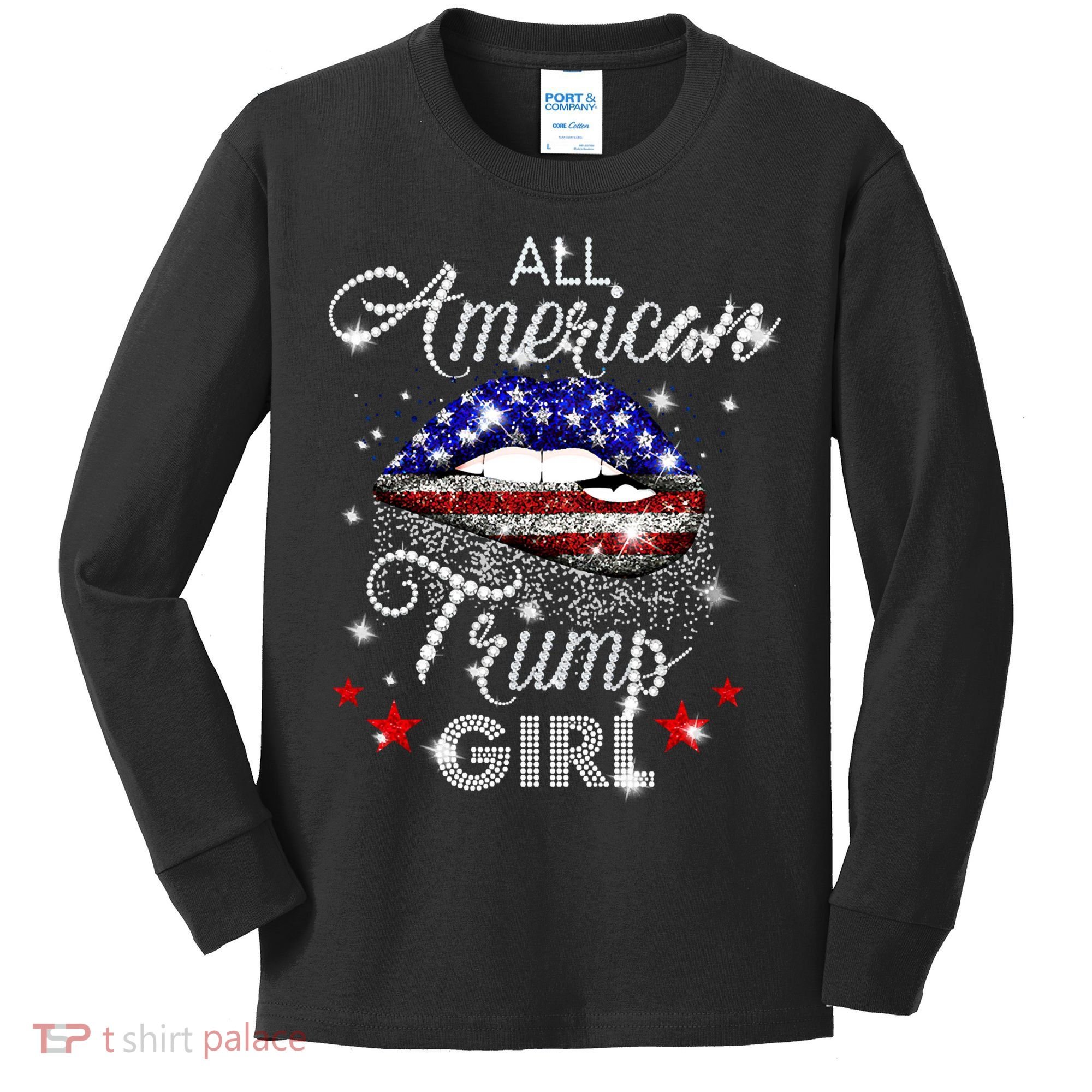 All American Trump Girl Kids Long Sleeve Shirt