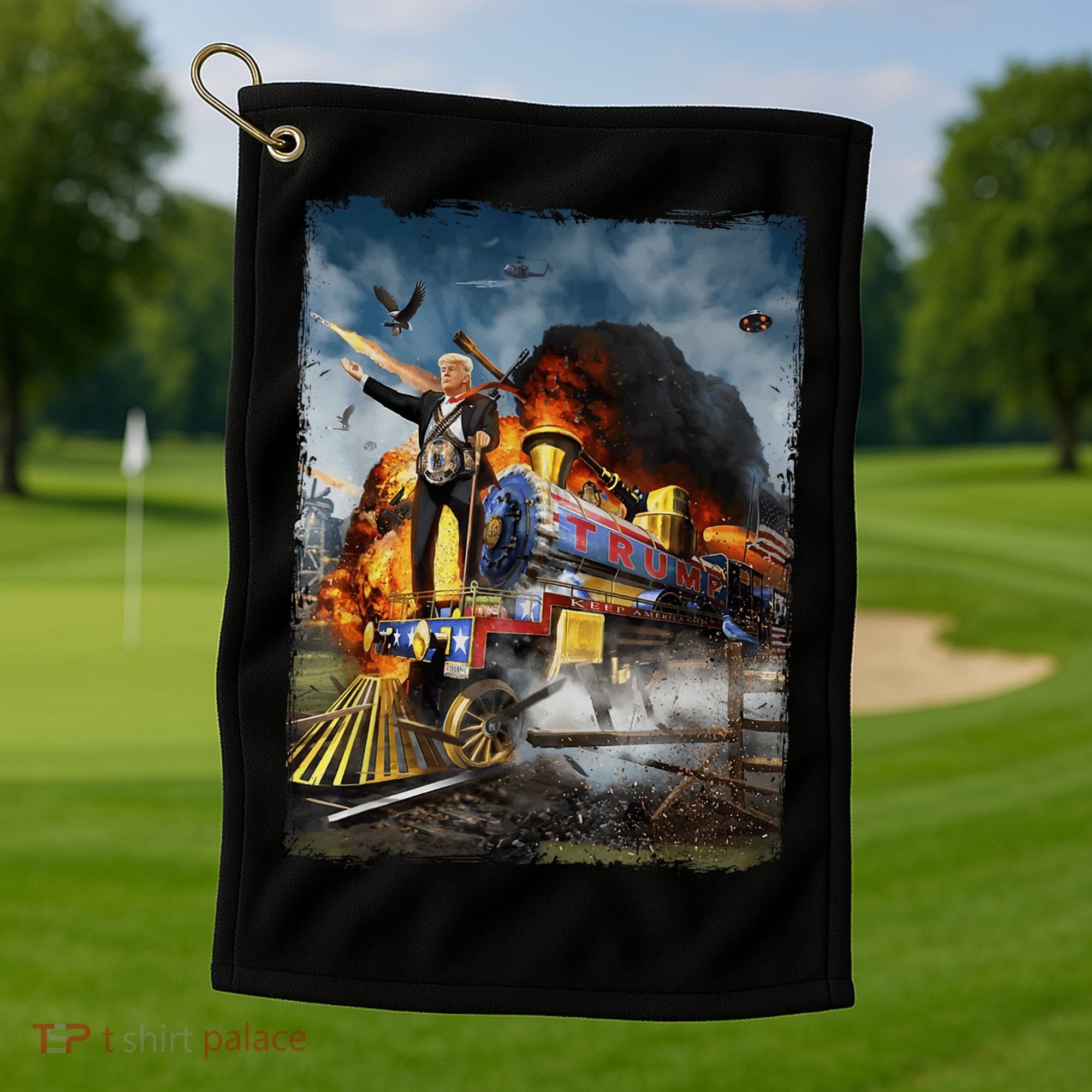 All Aboard The Trump Train Graphic Art Golf Towel