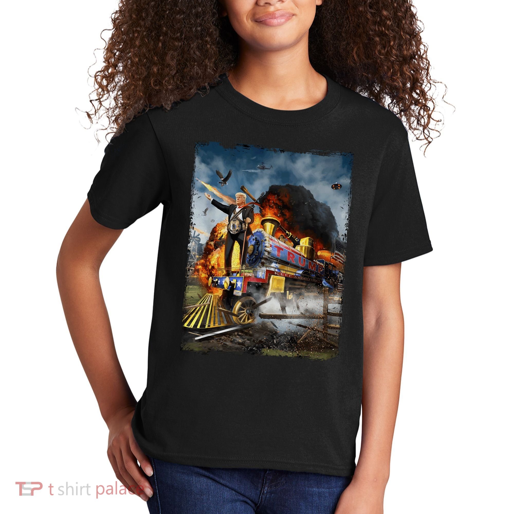 All Aboard The Trump Train Graphic Art Kids T-Shirt