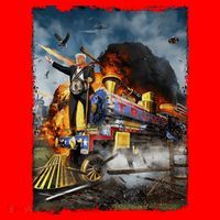 All Aboard The Trump Train Graphic Art Santa Hat thumb 1