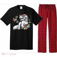 Autism Awareness TRex Dinosaur Sunglasses Heart Puzzle Pajama Set thumb 0