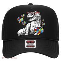 Autism Awareness TRex Dinosaur Sunglasses Heart Puzzle Hat thumb 0
