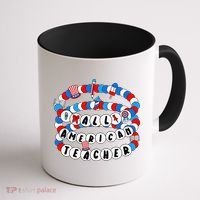 All American Teacher 4th July Bracelet Teacher Appreciation Coffee Mug thumb 1