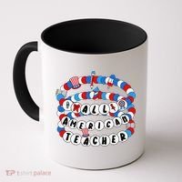All American Teacher 4th July Bracelet Teacher Appreciation Coffee Mug thumb 0