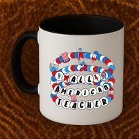 All American Teacher 4th July Bracelet Teacher Appreciation Coffee Mug thumb 2