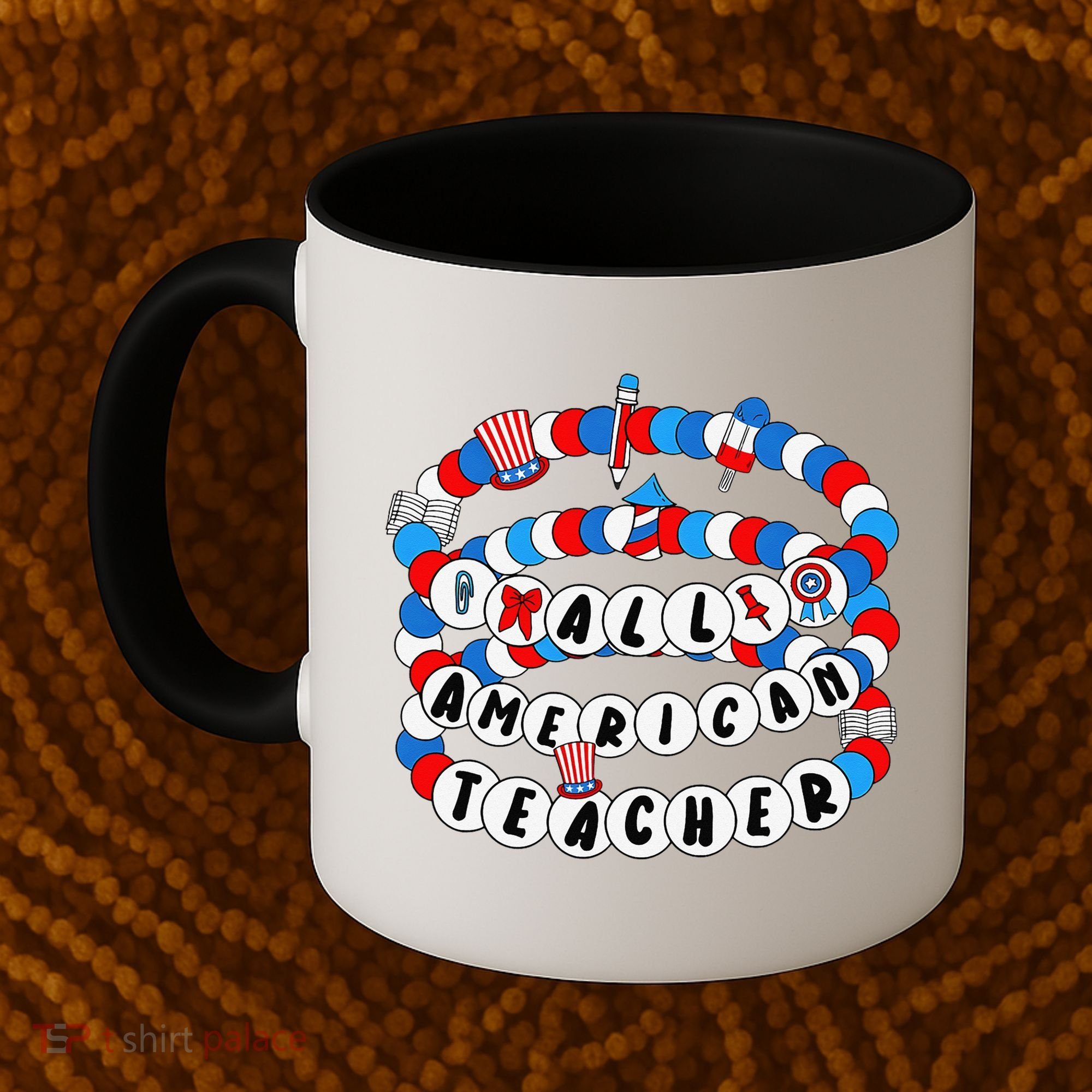 All American Teacher 4th July Bracelet Teacher Appreciation Coffee Mug