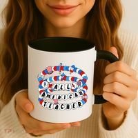 All American Teacher 4th July Bracelet Teacher Appreciation Coffee Mug thumb 3